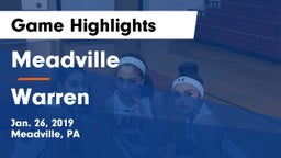 Meadville  vs Warren  Game Highlights - Jan. 26, 2019