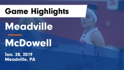 Meadville  vs McDowell  Game Highlights - Jan. 28, 2019