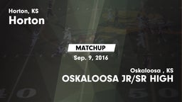 Matchup: Horton vs. OSKALOOSA JR/SR HIGH  2016