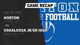 Recap: Horton  vs. OSKALOOSA JR/SR HIGH  2016