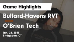 Bullard-Havens RVT  vs O'Brien Tech Game Highlights - Jan. 22, 2019