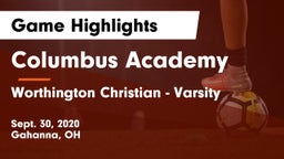 Columbus Academy  vs Worthington Christian - Varsity Game Highlights - Sept. 30, 2020