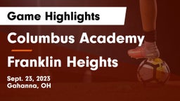Columbus Academy  vs Franklin Heights  Game Highlights - Sept. 23, 2023