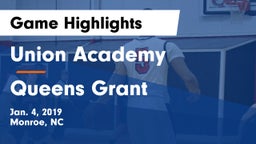 Union Academy  vs Queens Grant Game Highlights - Jan. 4, 2019