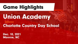 Union Academy  vs Charlotte Country Day School Game Highlights - Dec. 10, 2021
