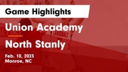 Union Academy  vs North Stanly Game Highlights - Feb. 10, 2023