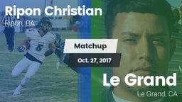 Matchup: Ripon Christian vs. Le Grand  2017