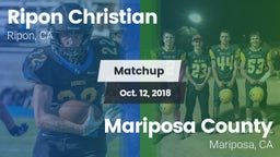 Matchup: Ripon Christian vs. Mariposa County  2018