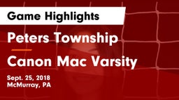 Peters Township  vs Canon Mac Varsity Game Highlights - Sept. 25, 2018