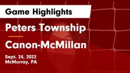 Peters Township  vs Canon-McMillan  Game Highlights - Sept. 24, 2022