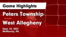 Peters Township  vs West Allegheny  Game Highlights - Sept. 24, 2022
