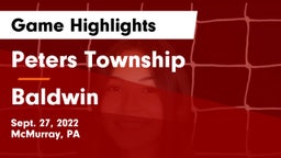Peters Township  vs Baldwin  Game Highlights - Sept. 27, 2022
