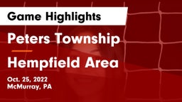 Peters Township  vs Hempfield Area  Game Highlights - Oct. 25, 2022