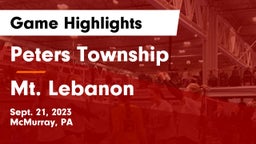 Peters Township  vs Mt. Lebanon  Game Highlights - Sept. 21, 2023