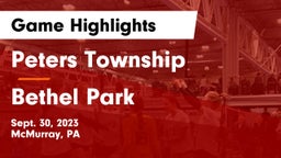 Peters Township  vs Bethel Park  Game Highlights - Sept. 30, 2023