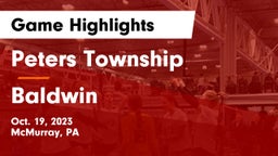 Peters Township  vs Baldwin  Game Highlights - Oct. 19, 2023