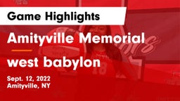 Amityville Memorial  vs west babylon Game Highlights - Sept. 12, 2022