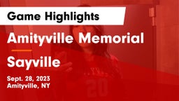 Amityville Memorial  vs Sayville  Game Highlights - Sept. 28, 2023