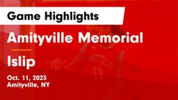 Amityville Memorial  vs Islip  Game Highlights - Oct. 11, 2023