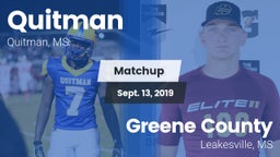 Matchup: Quitman vs. Greene County  2019