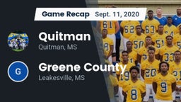 Recap: Quitman  vs. Greene County  2020