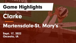 Clarke  vs Martensdale-St. Mary's  Game Highlights - Sept. 17, 2022