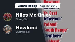 Recap: Niles McKinley  vs. Howland  2019