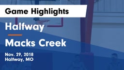 Halfway  vs Macks Creek Game Highlights - Nov. 29, 2018