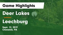 Deer Lakes  vs Leechburg Game Highlights - Sept. 12, 2019