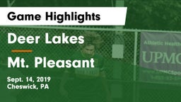 Deer Lakes  vs Mt. Pleasant Game Highlights - Sept. 14, 2019