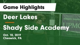 Deer Lakes  vs Shady Side Academy  Game Highlights - Oct. 10, 2019