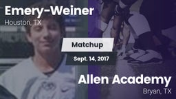 Matchup: Emery-Weiner Middle vs. Allen Academy 2017