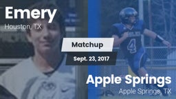 Matchup: Emery  vs. Apple Springs  2017