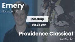 Matchup: Emery  vs. Providence Classical  2017