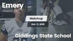 Matchup: Emery  vs. Giddings State School 2018