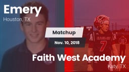 Matchup: Emery  vs. Faith West Academy  2018