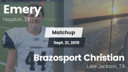 Matchup: Emery  vs. Brazosport Christian  2019