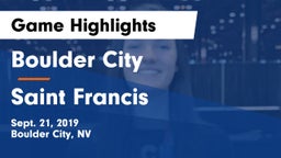 Boulder City  vs Saint Francis  Game Highlights - Sept. 21, 2019
