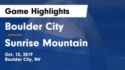 Boulder City  vs Sunrise Mountain Game Highlights - Oct. 15, 2019