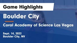 Boulder City  vs Coral Academy of Science Las Vegas Game Highlights - Sept. 14, 2022