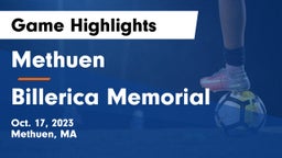 Methuen  vs Billerica Memorial  Game Highlights - Oct. 17, 2023