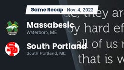 Recap: Massabesic  vs. South Portland  2022