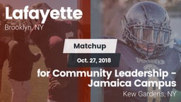 Matchup: Lafayette vs.  for Community Leadership - Jamaica Campus 2018
