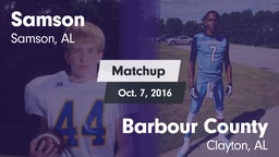 Matchup: Samson vs. Barbour County  2016