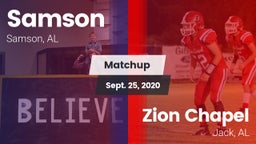 Matchup: Samson vs. Zion Chapel  2020