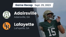 Recap: Adairsville  vs. Lafayette  2023
