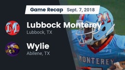 Recap: Lubbock Monterey  vs. Wylie  2018