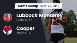 Recap: Lubbock Monterey  vs. Cooper  2019