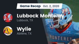 Recap: Lubbock Monterey  vs. Wylie  2020