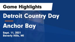 Detroit Country Day  vs Anchor Bay Game Highlights - Sept. 11, 2021